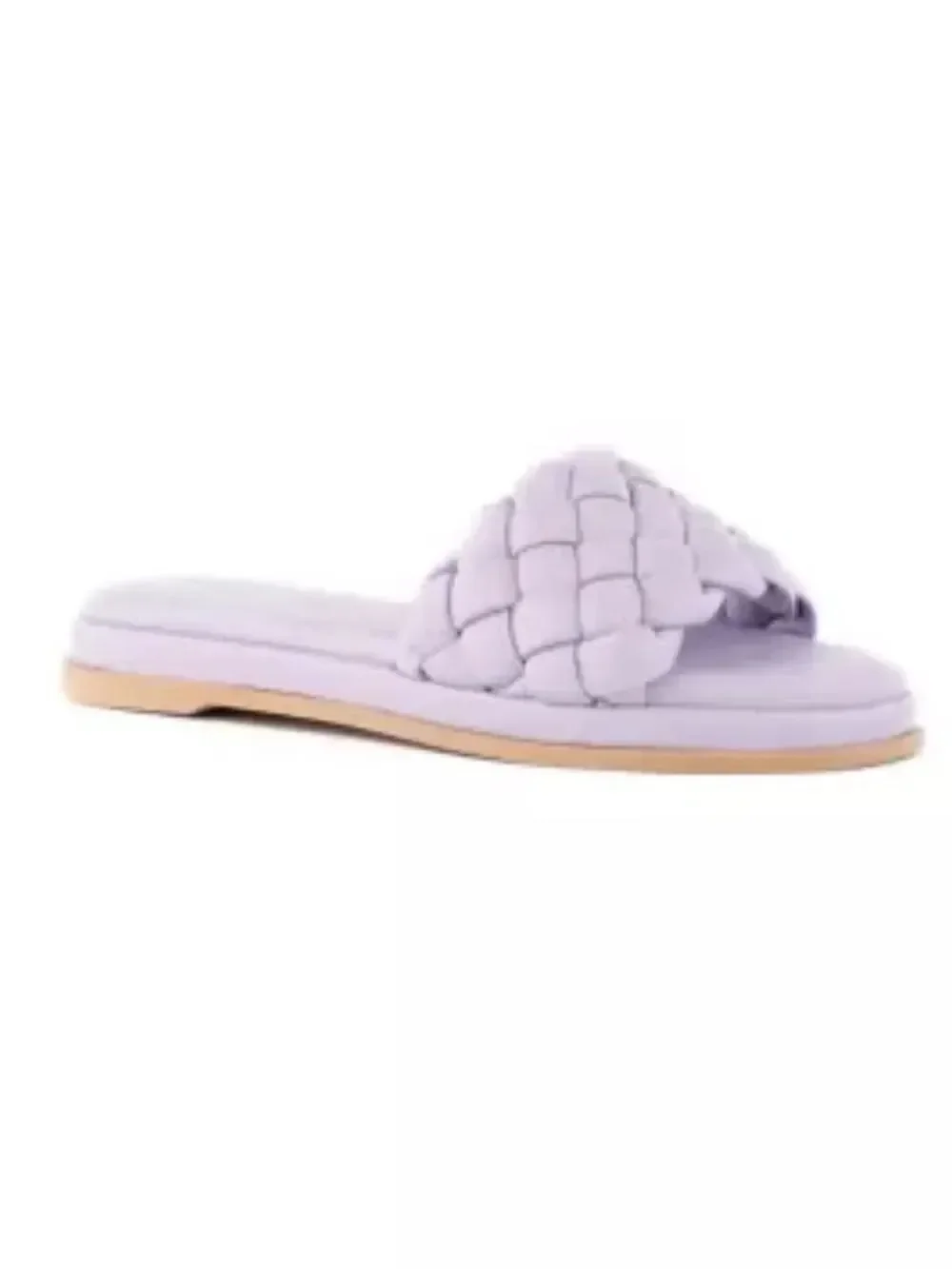 Seychelles BELLISSIMA Lavender Purple Puffy Woven Leather Padded Slide Sandals
